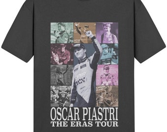 Oscar Piastri The Eras Tour uniseks softstyle T-shirt, racen, motorsport, cadeau voor haar, cadeau voor hem, cadeau voor f1-fans, formule één