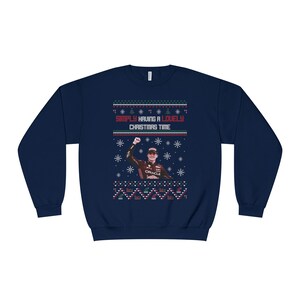 Max Verstappen Lovely Christmas Sweater Unisex NuBlend® Crewneck Sweatshirt, racing, motorsports, gift for f1 fans, formula one, f1 merch Navy