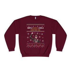 Max Verstappen Lovely Christmas Sweater Unisex NuBlend® Crewneck Sweatshirt, racing, motorsports, gift for f1 fans, formula one, f1 merch Maroon
