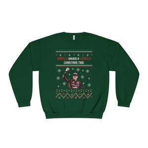 Max Verstappen Lovely Christmas Sweater Unisex NuBlend® Crewneck Sweatshirt, racing, motorsports, gift for f1 fans, formula one, f1 merch Forest Green