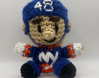 Mini amigurumi Matthew Schaefer Crocheted Doll, NYI, gift for her, gift for him, gift for Valentine’s Day, gift for hockey fans, handmade