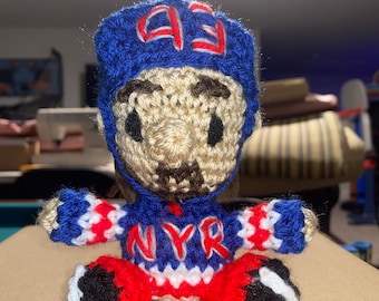Mika Zibanejad Amigurumi Doll, Handmade Crocheted NYR Gift
