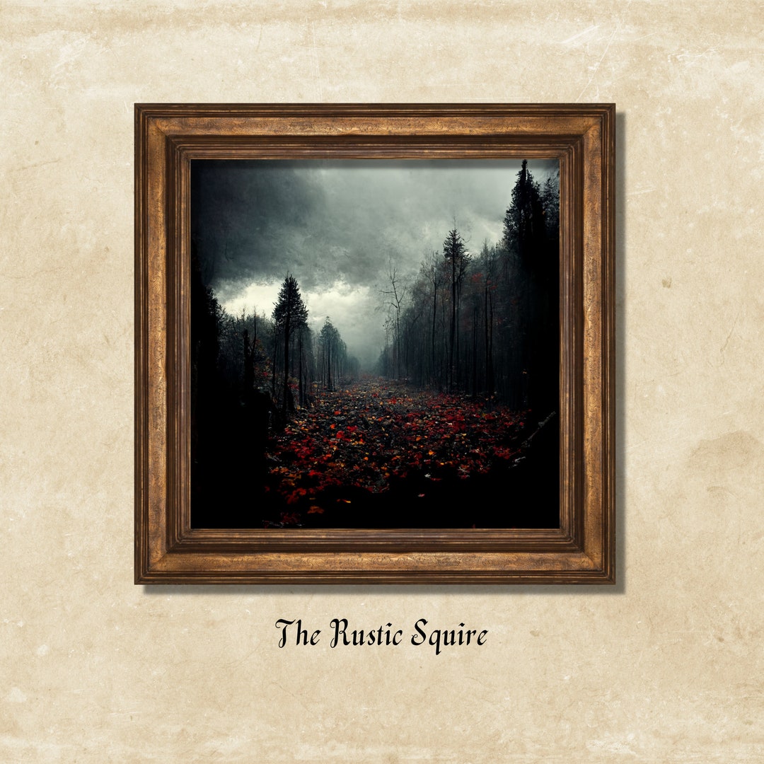 Fall Forest Art Print | Dark and Moody Fall Wall Art | Rustic Art Print ...