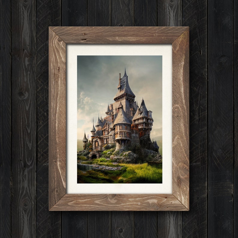 Fantasy Castle Art Print Magical Landscape Moody Wall - Etsy