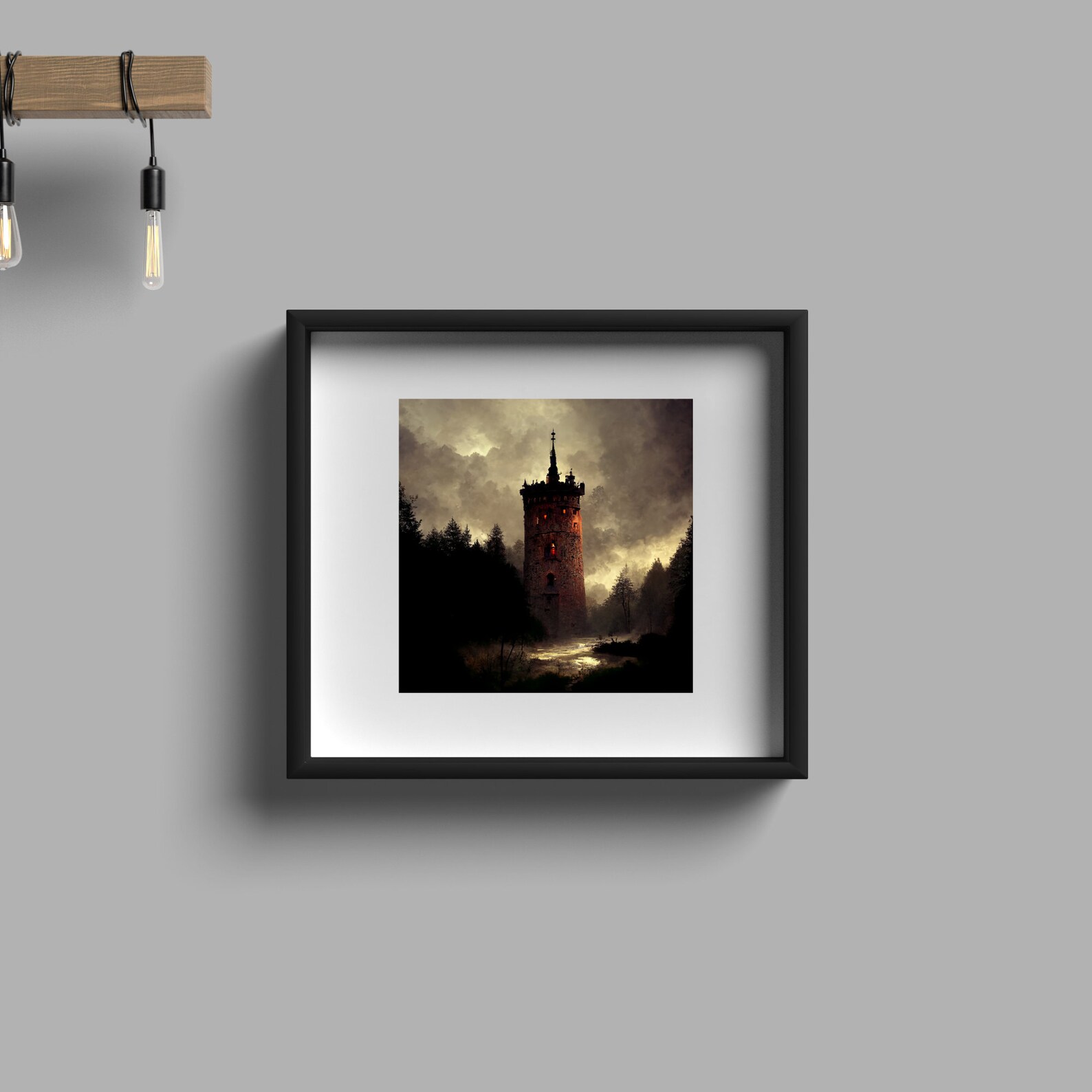 Moody Medieval Castle Art Print | Dark Spooky Forest Wall Art | Fantasy ...