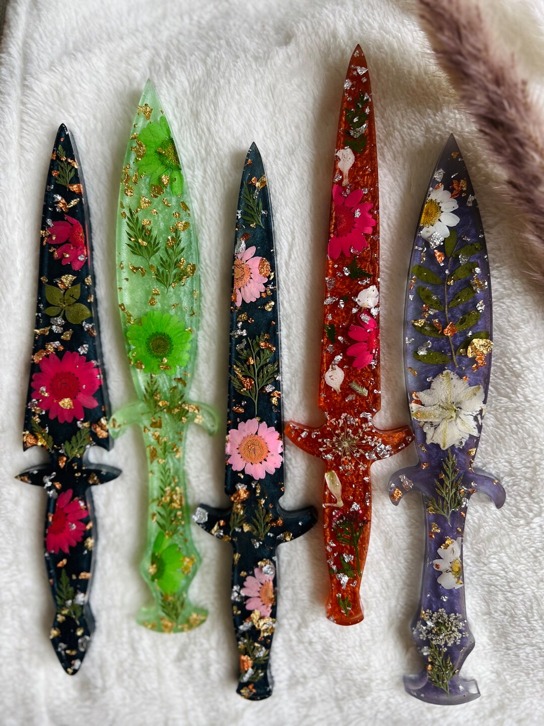 Handmade Fancy Daggers by Resin Epoxy and Dry Flowers Etsy