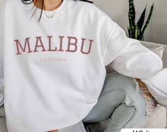 Malibu Sweatshirt, California Crewneck, trendiges adrettes Shirt, übergroßes Malibu Sweatshirt, ästhetische Kleidung, Womens Crewneck