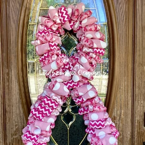 Breast Cancer Wreath, Breast Cancer Awareness Ribbon Wreath, Cancer Survivor Wreath, Pink Breast Cancer Wreath, Pink Wreath