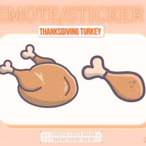 Cute ~ THANKSGIVING LURKY TURKEY ~ Twitch Emotes | Twitch Graphics | Youtube | Discord | Streamer | Badges |
