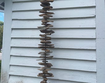 Driftwood Valhalla Ladder #V0097: 45 Inch w/Stone Beads, Norse Mythology, Witches Garland, Viking Decor, Home Protection, Housewarming Gift,