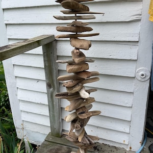 Driftwood Valhalla Ladder # V0145: 60 Inch, Stone Beads, Norse Mythology, Witches Garland, Viking Decor, Home Protection, Housewarming Gift