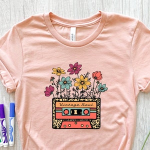 Vintage Soul Cassette Tape Wild Flowers Retro Aesthetic T-Shirt