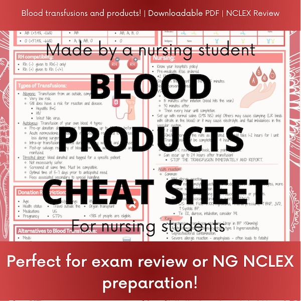 Phlebotomy Cheat Sheet Etsy