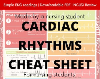 Cardiac Rhythms Cheat Sheet PDF! Made For Nursing Students BY a Nursing Student!