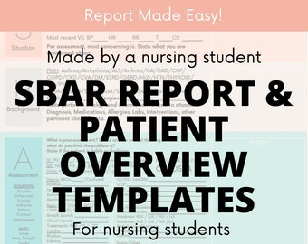 SBAR Patient Report and Patient Overview Templates | For Nurses and Nursing Students