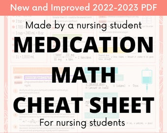 Medication Math Cheat Sheet for Nursing Students!