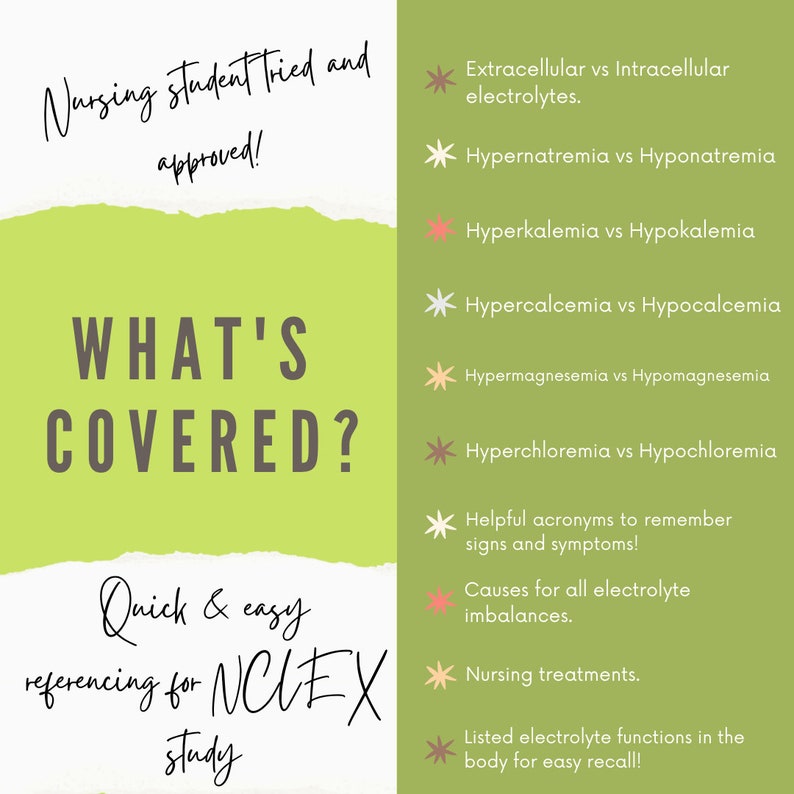 Fluid & Electrolyte Imbalance Cheat Sheet for Nursing Students Made by