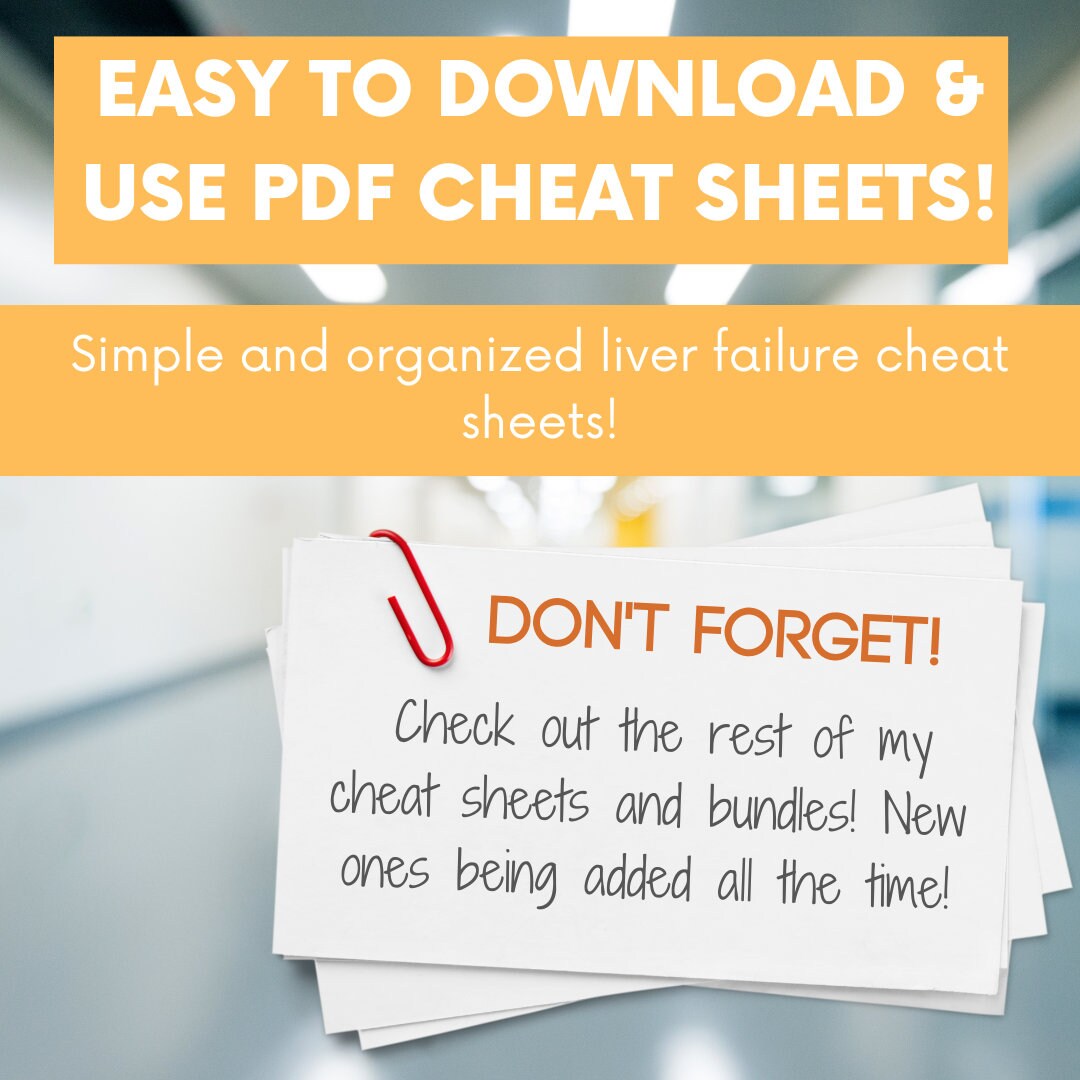 Liver Failure and Disease Cheat Sheet PDF for Nursing Students Made by