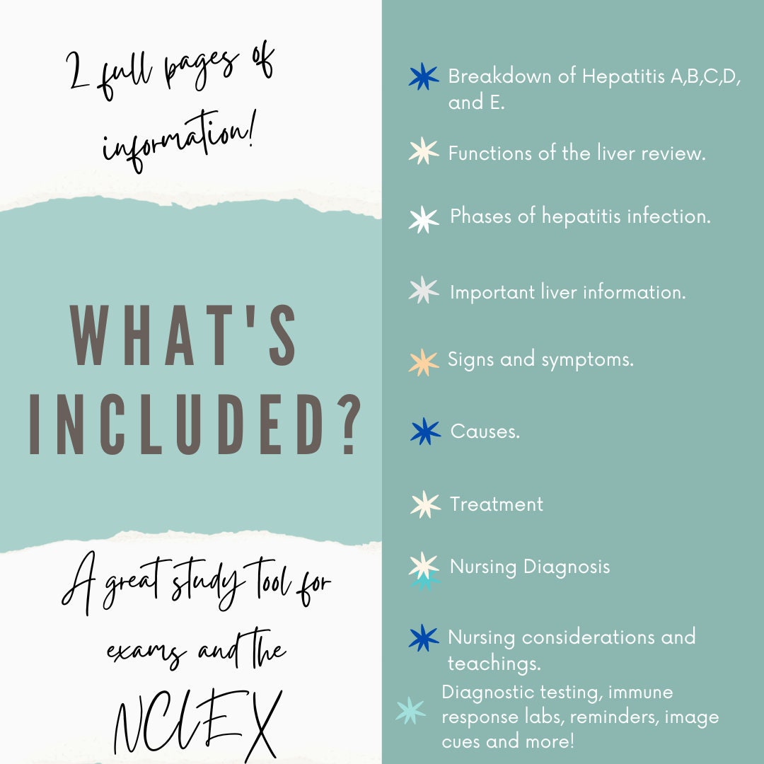 Hepatitis Cheat Sheets PDF for Nursing Students Made by a Nursing ...