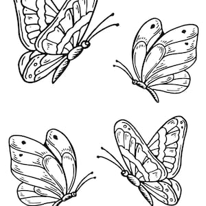 5 printable pages of Butterfly&#39;s for coloring