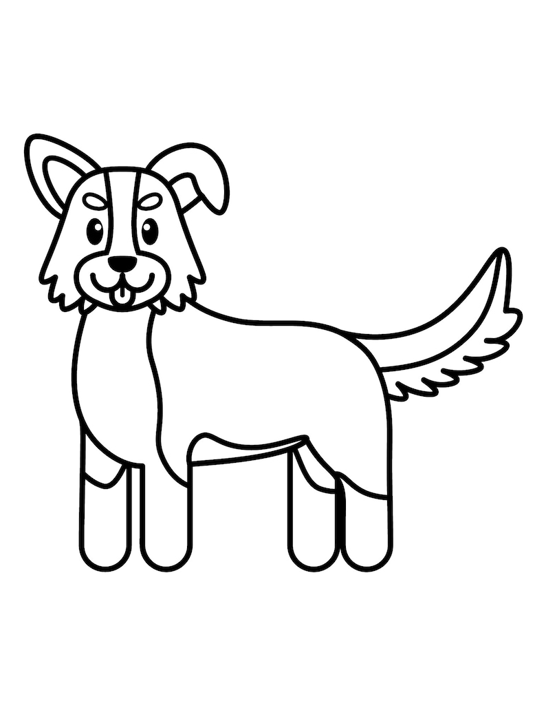 5 Printable Coloring Pages of Dogs for Coloring - Etsy
