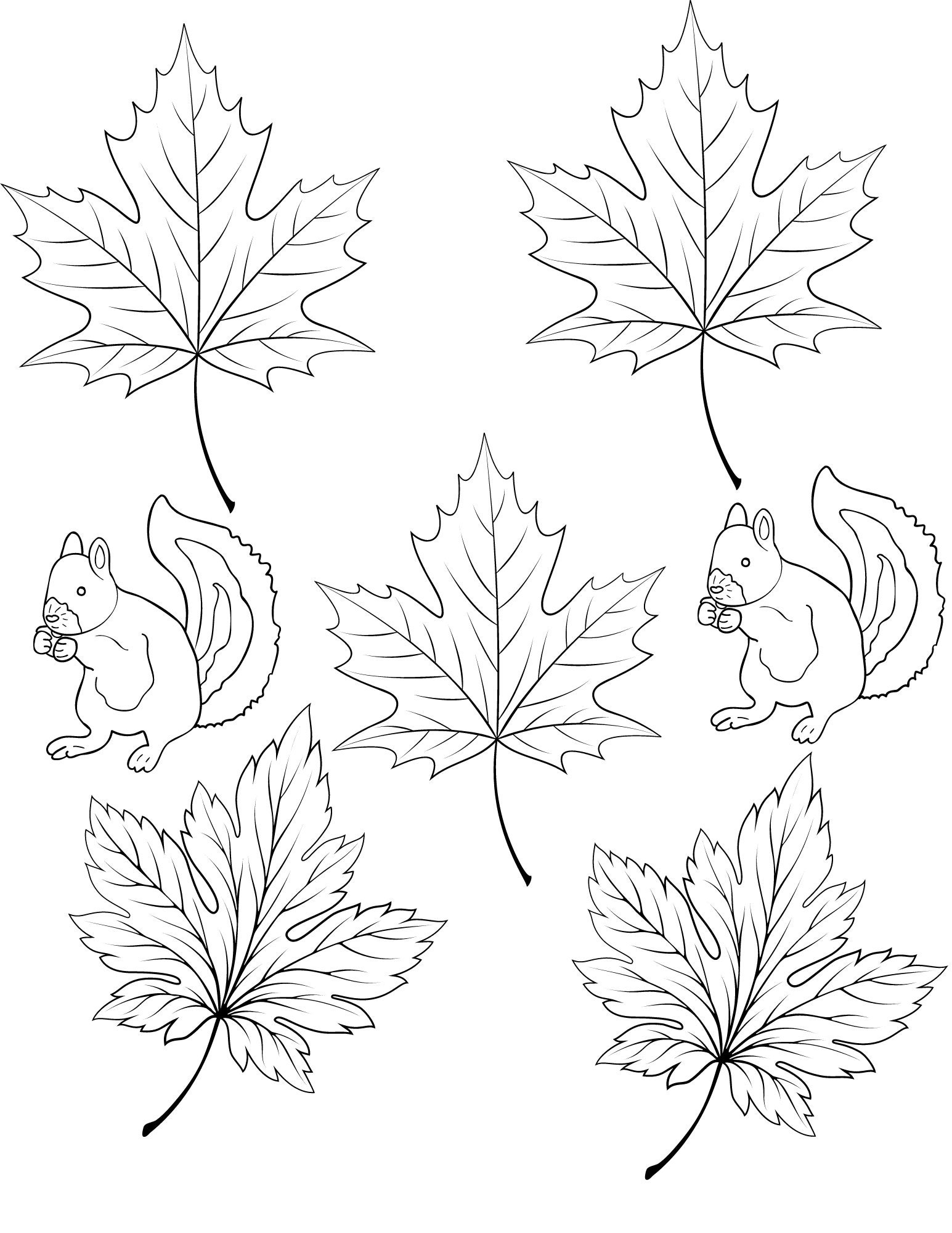 5 Printable Pages of Fall Season Theme for Coloring Fun - Etsy