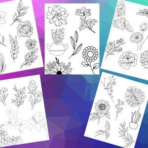 5 coloring pages Flowers & Plants