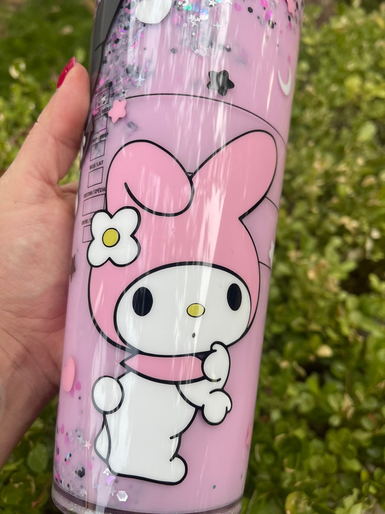 Goth Kitty Snow Globe Tumbler Glitter Pink Etsy