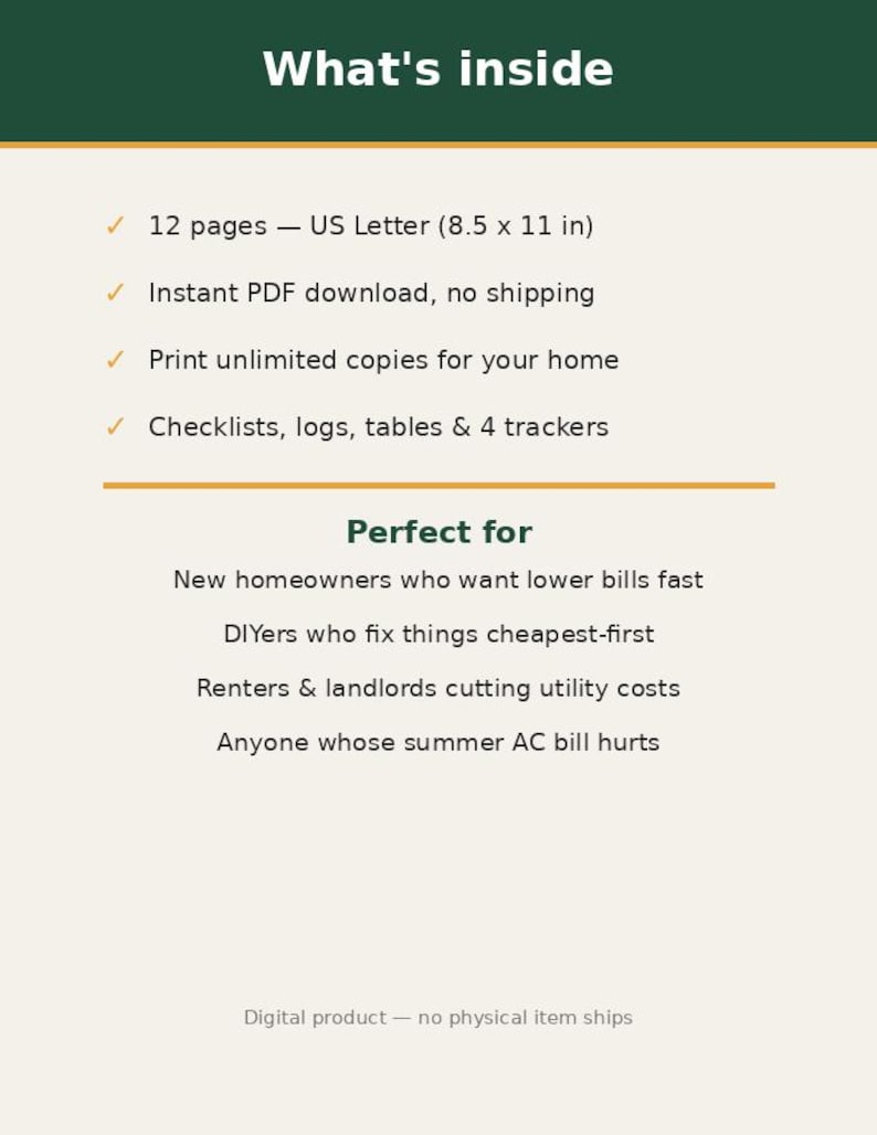 Home Energy Audit Checklist, House Efficiency Planner and Utility ...