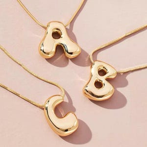 Collier lettre personnalisé - Acier inoxydable - Lettre initiale - Style bulle