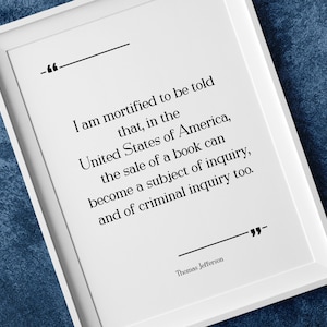 Sale of a book...criminal inquiry - Thomas Jefferson - Printable Quote, wall art, digital, inspirational quote, positive quote