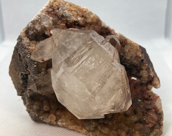 Quartz On Matrix With Garnets From Namibia
