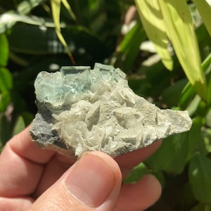 Xianghualing Green Fluorite with Calcite