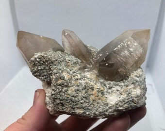Smoky Quartz With Micah On Feldspar From Namibia