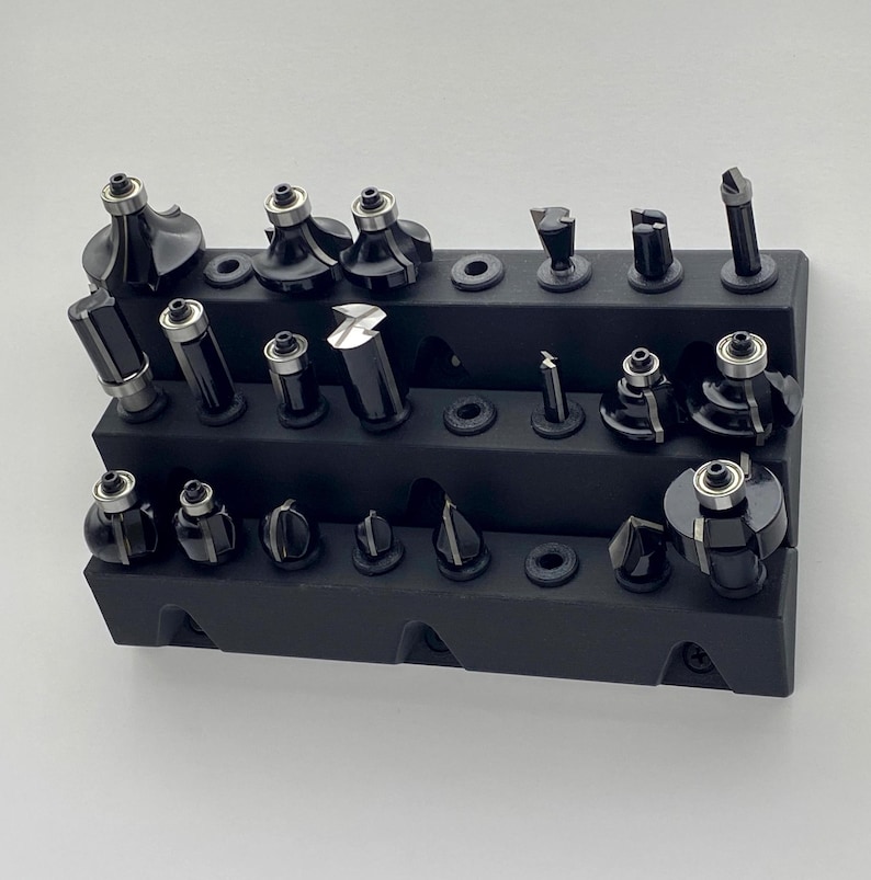 Router Bit Wall Organizer – Modular 3D Printed Rack for 1/4