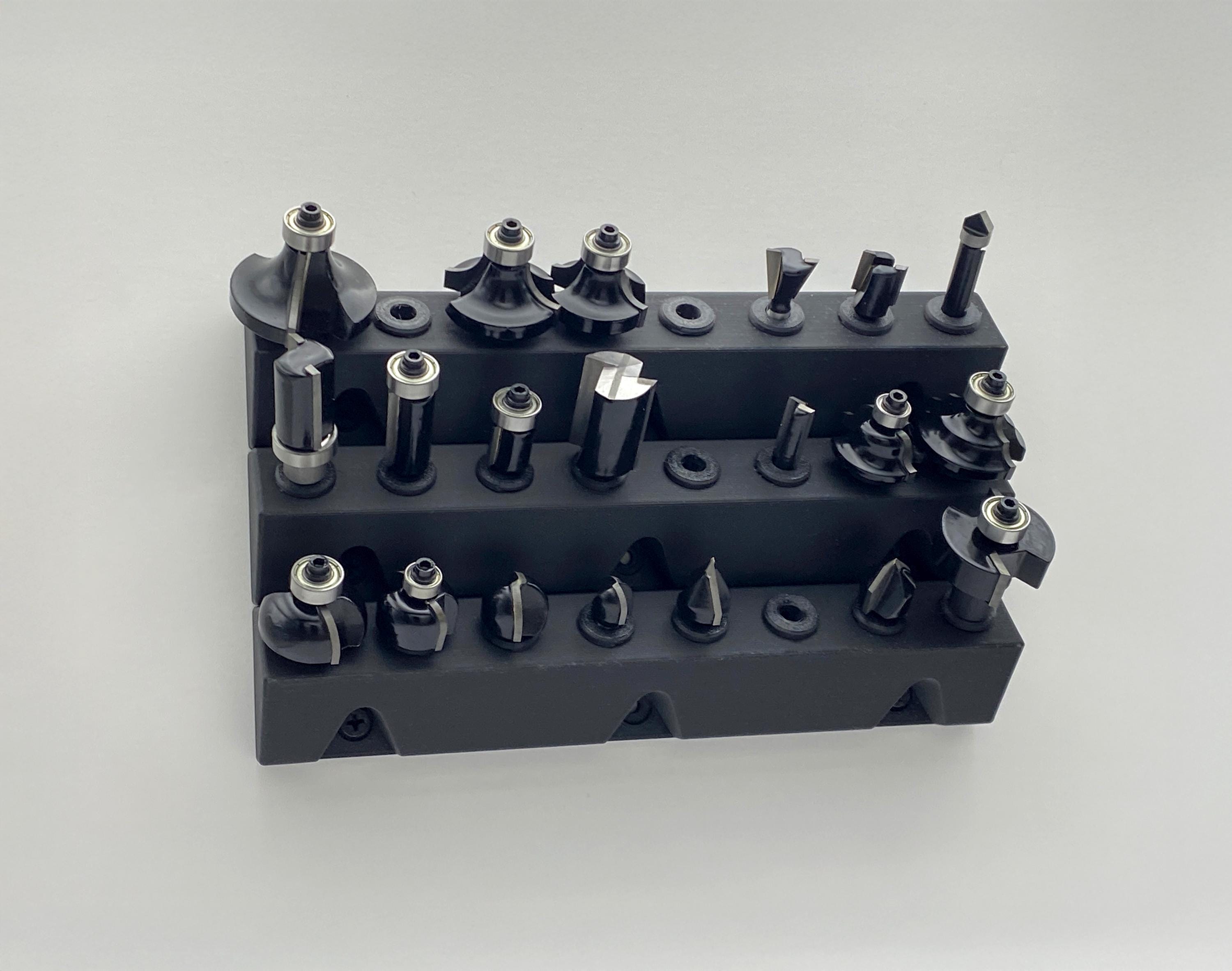 Router Bit Wall Organizer – Modular 3D Printed Rack for 1/4