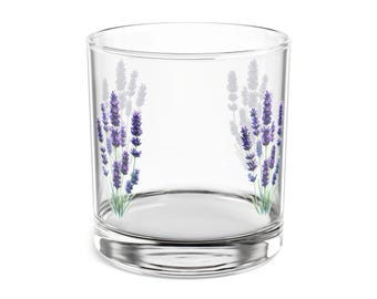 Vaso de roca con diseño de jardín de lavanda, 10 oz, regalo para ella, decoración de baño, recuerdo de boda