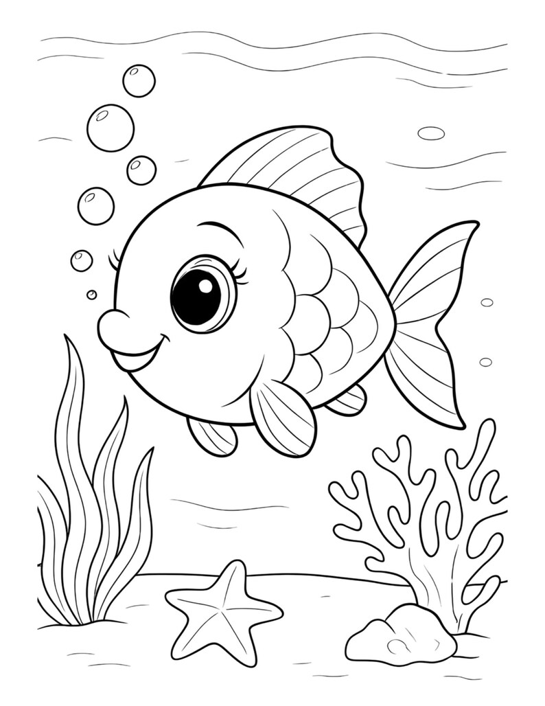 Beach Scene Coloring Book for Kids: Tropical Magical Moments (digital ...