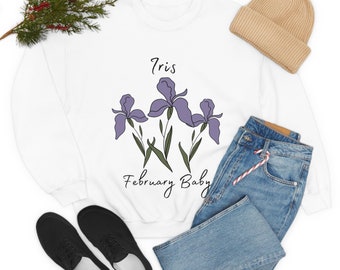 February Birth Month Iris Unisex Heavy Blend Crewneck Sweatshirt