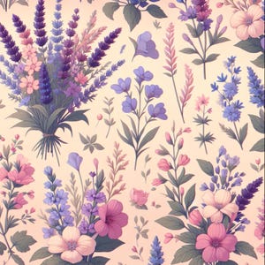 French Country Cotton Tablecloths Two Sizes Lavender and Pink French Country Tablecloth 58" x 58", 58" x 102" AI Generated