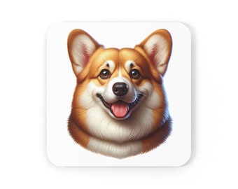 Corgi-onderzetter met foto, onderzetter van kurk, cadeau hondenliefhebber