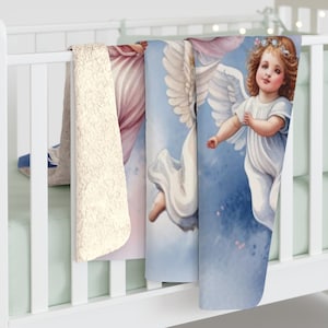 Manta polar Sherpa Angel, acogedora y afelpada (127 x 152 cm) imagen 1