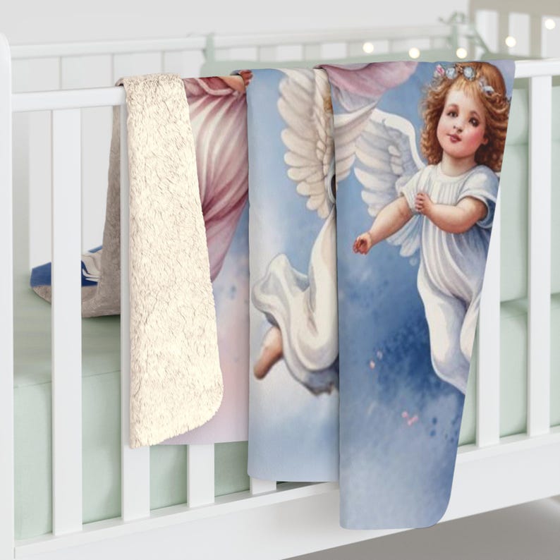 Manta polar Sherpa Angel, acogedora y afelpada (127 x 152 cm) imagen 1