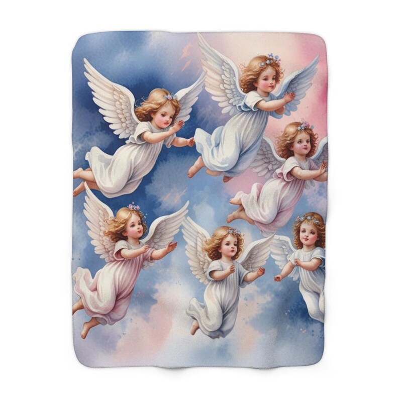 Manta polar Sherpa Angel, acogedora y afelpada (127 x 152 cm) imagen 3