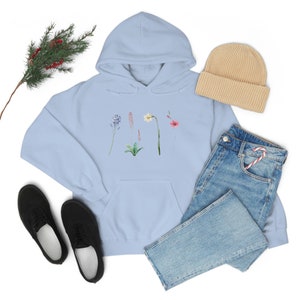 Vintage Flowers Women&#39;s Cotton Hooded Sweatshirt Women&#39;s Vintage Flowers Cotton Hoodie Vintage  Cotton Hoodie Floral Hoodie Gift Flower Gift