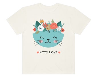 Camiseta unisex teñida con estampado de Kitty Love