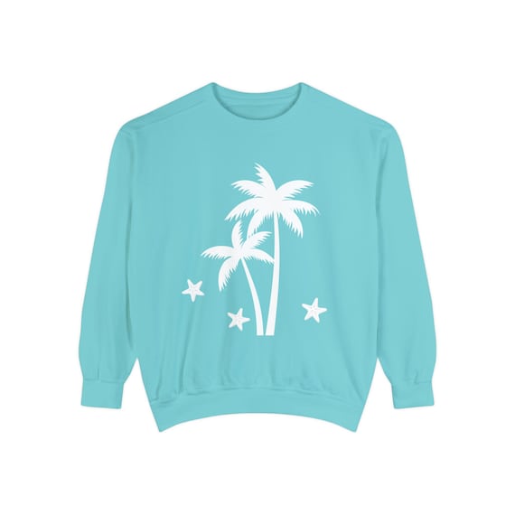 Palm Sweatshirt, Tropical Cotton Shirt - Etsy Israel