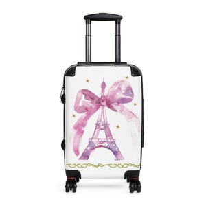 Elegant Luggage Stylish Suitcase Paris Suitcase Eiffel Tower Luggage Hard Shell Rolling Wheels Three Sizes