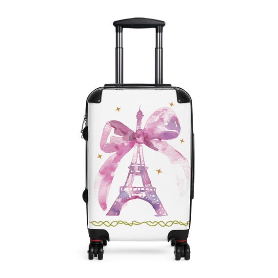 Elegant Luggage Stylish Suitcase Paris Suitcase Eiffel Tower Luggage Hard Shell Rolling Wheels Three Sizes Etsy