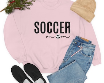 Sudadera de cuello redondo para mamá futbolera, mezcla de algodón unisex